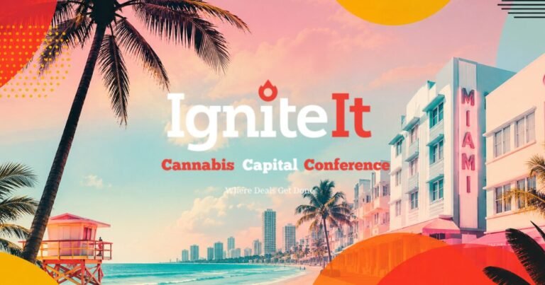 IgniteIt Cannabis Capital Conference artwork with Miami beach scenery