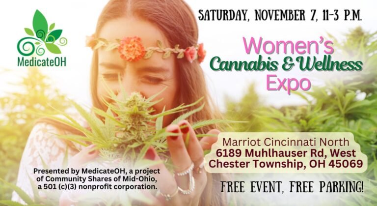 Flyer for the Women’s Cannabis and Wellness Expo, November 7, Marriott Cincinnati North